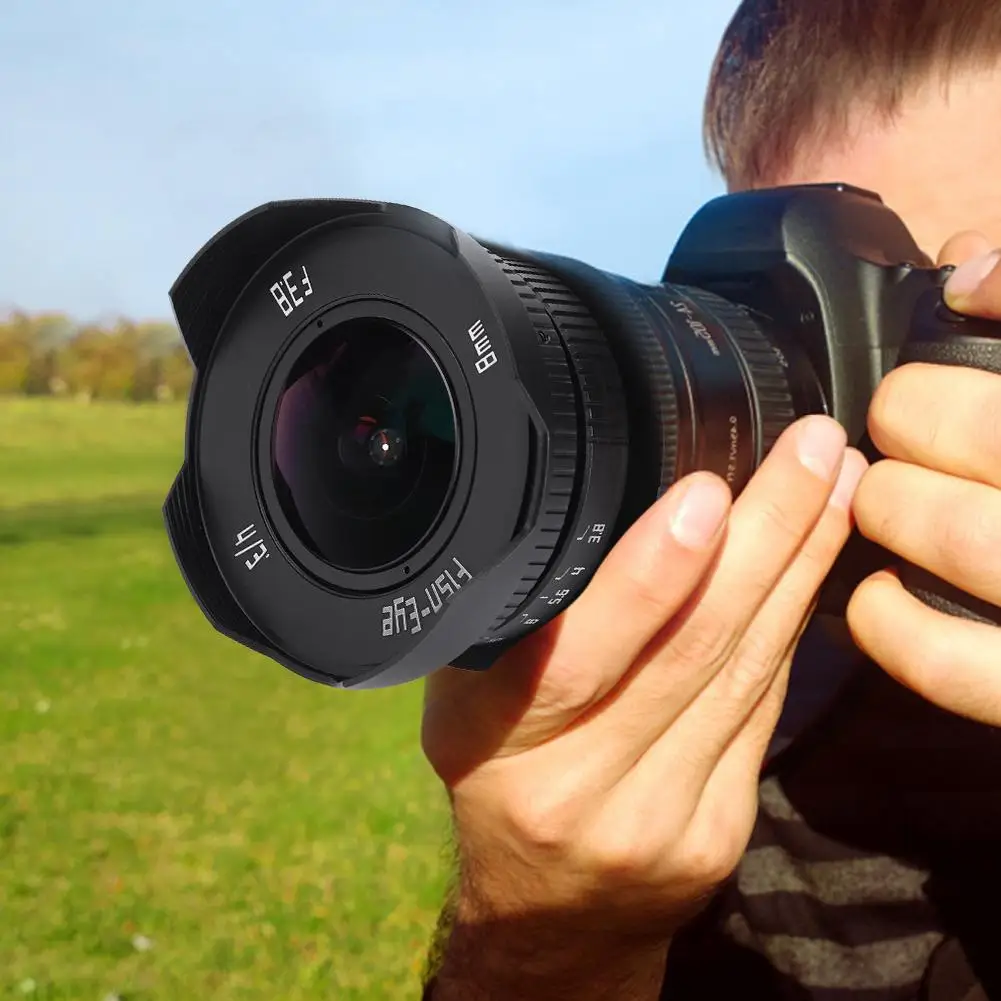 

8mm F3.8 Fish-eye CCTV Lens Fisheye Mirrorless For Micro Four Thirds Mount Camera Micro 4/3 MFT M4/3 E-PL7 Full Frame