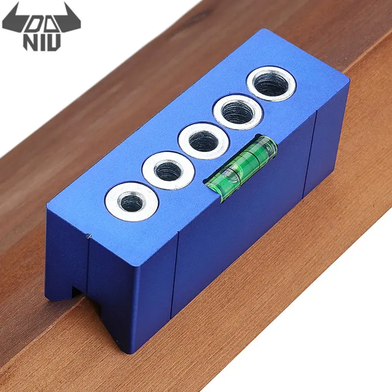 

DANIU Pocket Hole Jig Kit Aluminum Alloy Woodworking 90 Degree Drill Straight Angle Guide with Horizontal Bubble Doweling