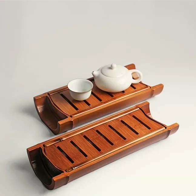 Бамбуковый поднос для чая Gongfu аксессуары церемоний хранилище воды с дренажной
