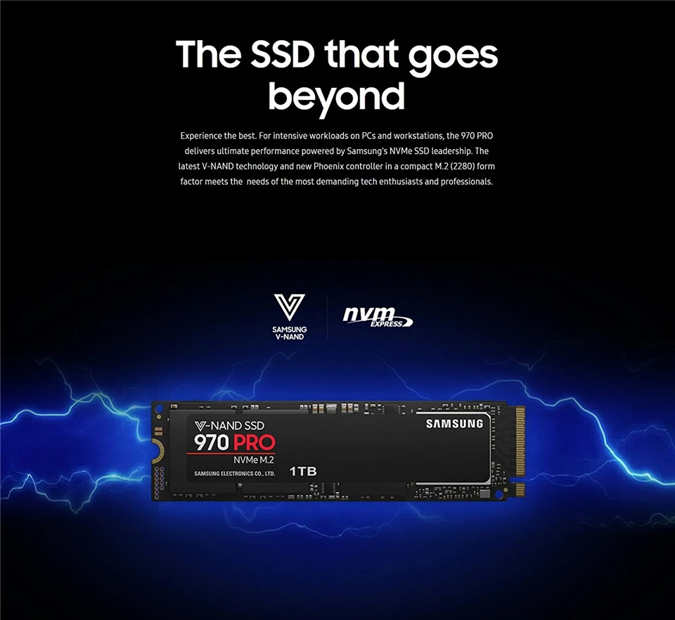  Samsung 970 PRO NVMe SSD Series 512GB 1TB M.2 PCI-Express 3.0 x 4 Solid State Drive MLC M.2 2280 fo