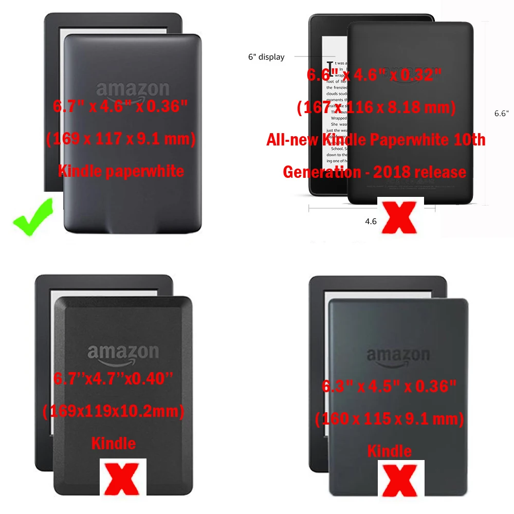 Чехол накладка с принтом из искусственной кожи для Kindle paperwhite 2012 6 '' Тонкий