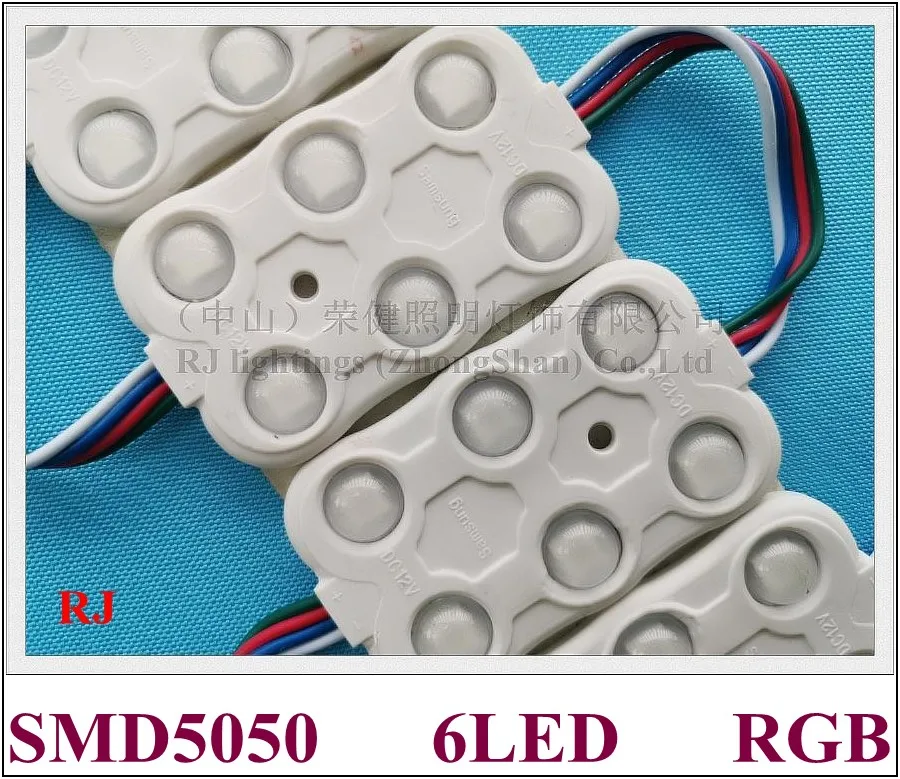 SMD 5050 RGB светодиодный модуль ввода для буква DC12V 65 мм* 40 мм* 8 мм SMD5050 6 светодиодный 1,44 Вт 120lm RGB CE