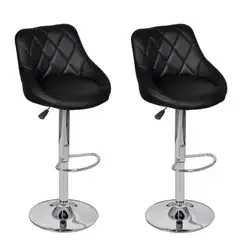 VidaXL две эксклюзивные черные барные стулья современный вид регулируемый стержень стулья Лифт Стул высокий стул передний стол кассовый