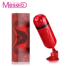 Meselo Male Masturbator Realistic Vagina Sex Toys For Men Silicone Red Pussy Cup Penis Trainer Delay Ejacuation Adult Product