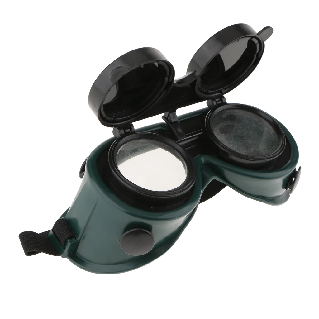 Welding Welders Safety Goggles Glasses Flip Up Dark Green Lenses 6