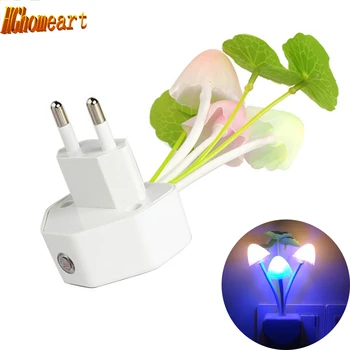 

light sensor led color change baby room led night light Automatic control Lamp 110V 220V EU US Plug mushroom Night lights