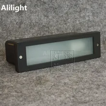 Черный Алюминиевый прямоугольник открытый для лестницы и пола лампа E27 светильник в розетку угловой сад шаг водонепроницаемый 220 V/110 V дома подземные лампы