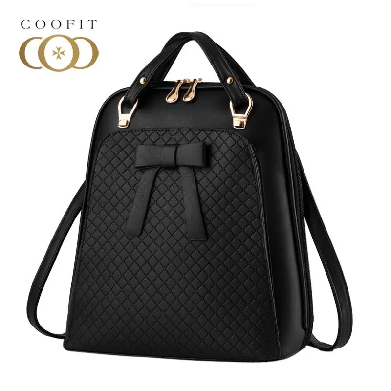 

Female Mini Backpack Casual Bowknot PU Leather Travel Backpacks For Women Girls Teenagers Diamond Lattice Embossing Bags