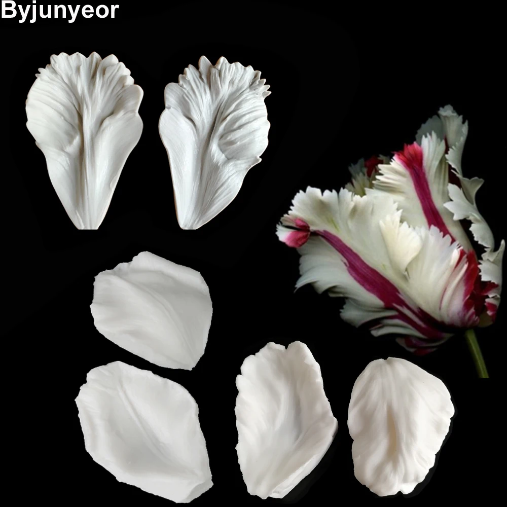 

Tulip Petals Silicone Mold Cake Decorating Tools Gumpaste Veiner Mold Chocolate Gumpaste Mold, Sugarcraft, Kitchen Tools C332