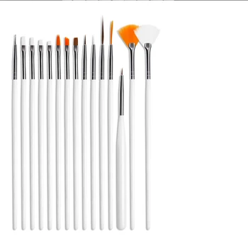 

15PCS/Set Nail Art Brush Pen Dotting Painting Drawing Fan Line Builder Design Polish Gel UV Tips Decoration Manicure Tools Beaut