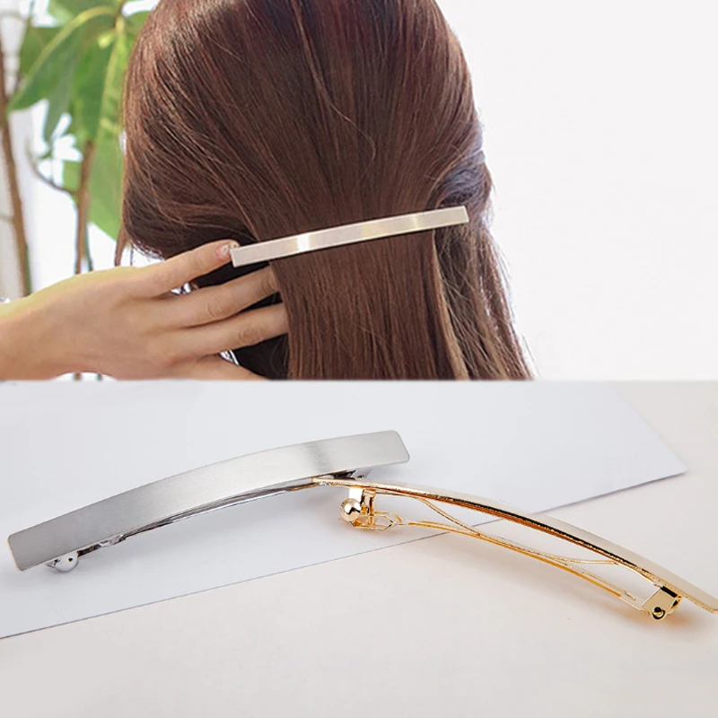 

Fashion 1PC Geometric Line Metal Barrettes Girls Metal Smiple Hair Clip Headwear Drop Shipping