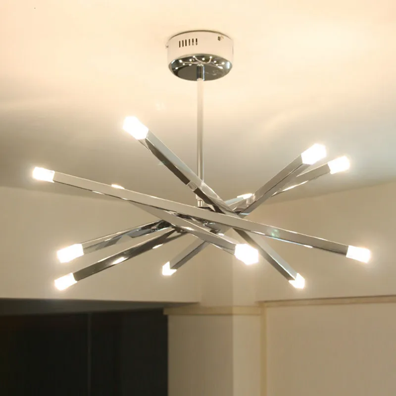

Modern Chrome Metal G4 Led Pendant Lights Crystal Living Room Led Pendant Lamp DIY Tubes Dining Room Led Pendant Light Fixtures