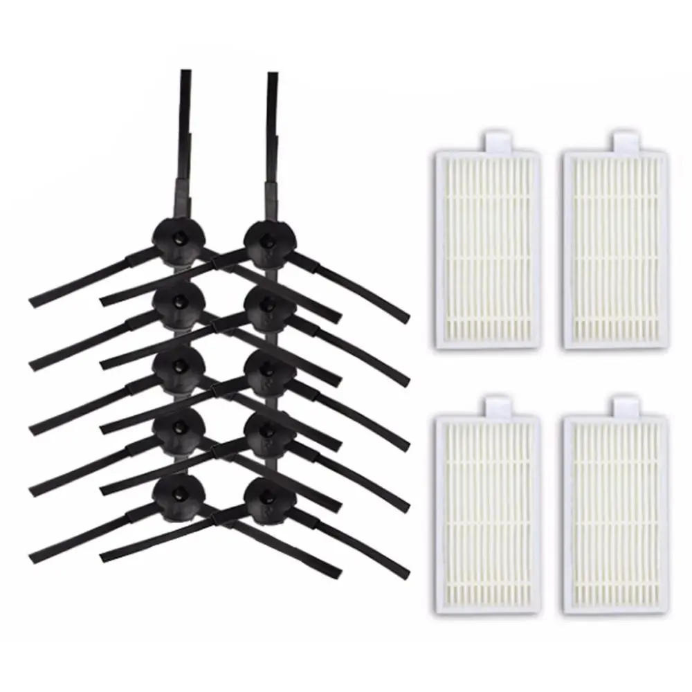 

10pcs side brush+4pcs filter Hepa for Ariete Briciola 2711 2712 2713 2717 ROBOT HOFER Cleaner parts accessories