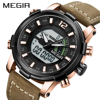 

MEGIR Dual Display Men Military Sport Watches Men's Digital Analog Quartz Wrist Watch Clock Hour Relogio Masculino Reloj Hombre