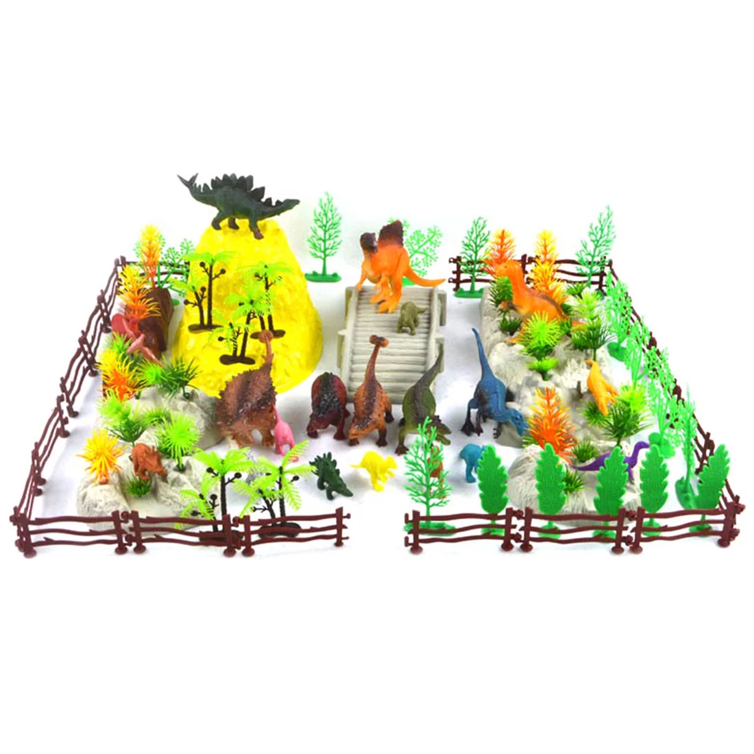 100 шт. пластик динозавр ферма животные модель статические сборки украшения игрушка набор здание кубики, детские игрушки цифры игрушки для