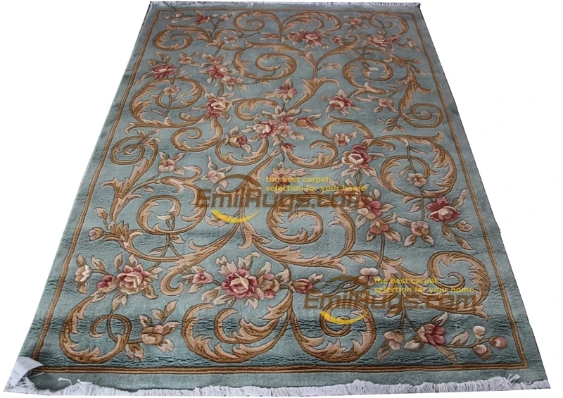 Ковер с ручной вышивкой, круглый ковер для украшения дома, современный шерстяной вязаный ковер