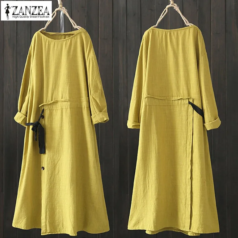 long sleeve cotton midi dress