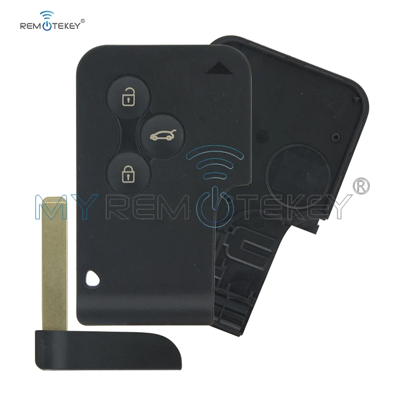 Умный ключ Remtekey с 3 кнопками чехол для смарт карты Renault Clio Logan Megane 2 Koleos Scenic черный