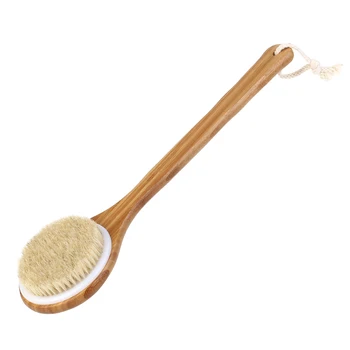 

TINKSKY Bath Shower Bristle Brush Body Brush with Long Bamboo Handle