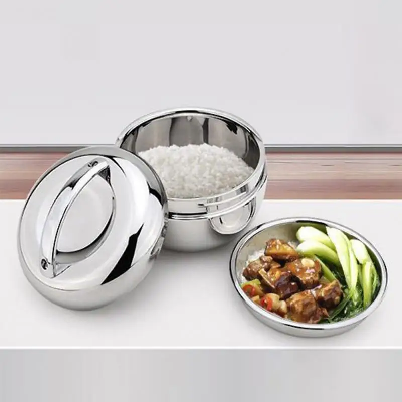 

Double Wall Stainless Steel apple Lunch Box picnic box with handle Thermos Food Container 800mL 1L 1.3L Tableware Dinnerware set