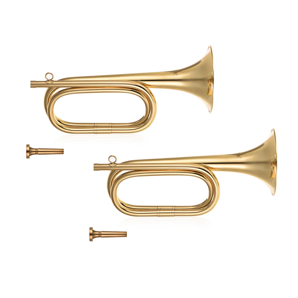 2pcs/ Pack Trumpet Brass Bugle B Flat Cavalry Horn Trumpet with