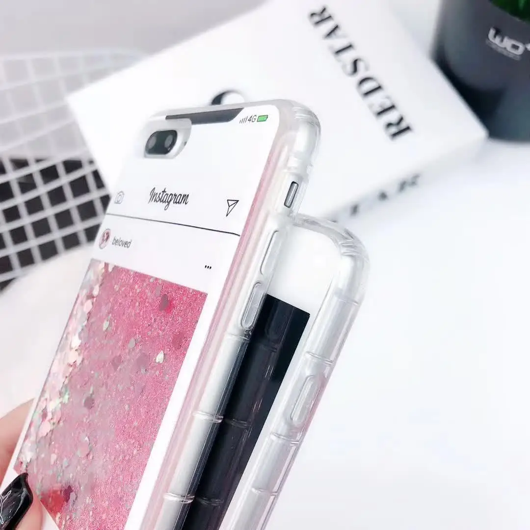 Силиконовый чехол для телефона из ТПУ iphone 7 7plus 8 8plus зыбучий песок блеск 6s Чехол 6plus