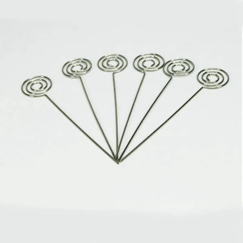  60 Pieces Metal Wires Memo Clip Note Card Holders Table Number Clip Photo Stand for Wedding Party C