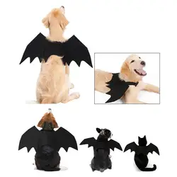 Товары для кошек товары собак косплэй костюм-ведьма для девочек костюм черный крыло летучей мыши Вечерние loween Party домашних животных