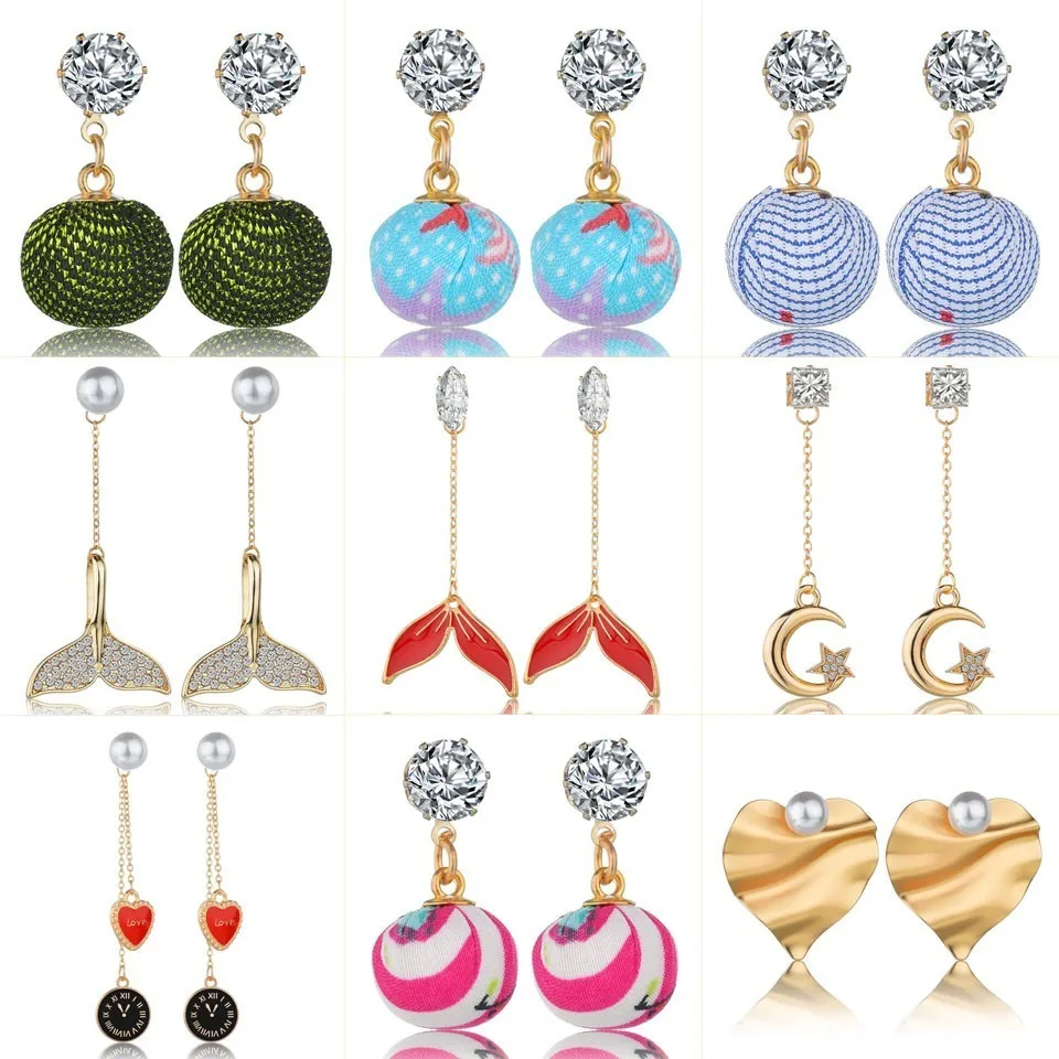 

Hot Sale Women Trendy Handmade Drop Earrings High Quality Geometric Long Earrings For Women Wedding Earrings Jewelry
