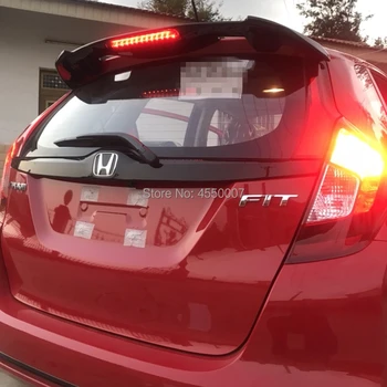 

UBUYUWANT For Honda fit 2014 Spoiler ABS Material Car Rear Wing Spoiler with light For Honda fit jazz 2014 2015 2016 2017