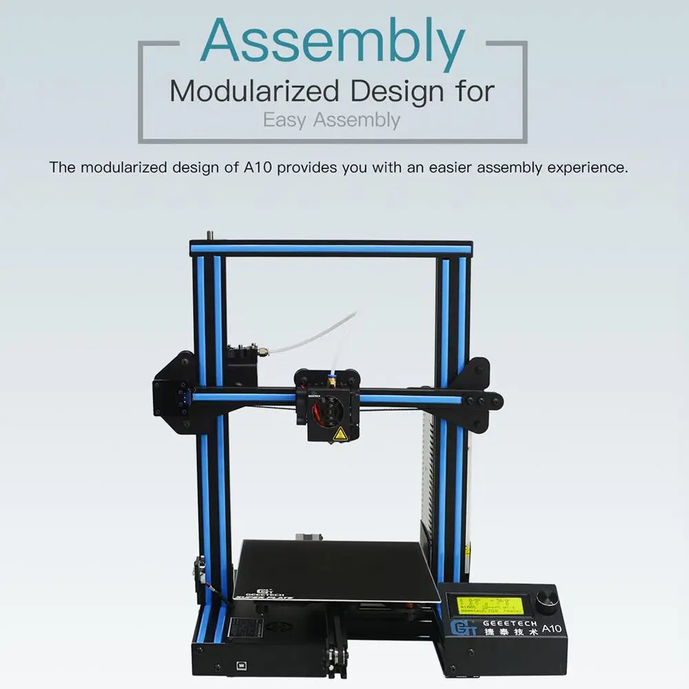 Geeetech A10 алюминиевый I3 3d принтер 220*220*260 мм размер печати быстрая сборка Поддержка дистанционного управления ЖК-дисплей 3D прин