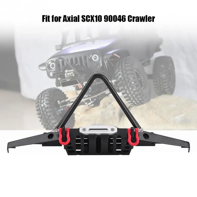 Высококачественный Стальной передний бампер RC Crawler со светодиодный ными лампами