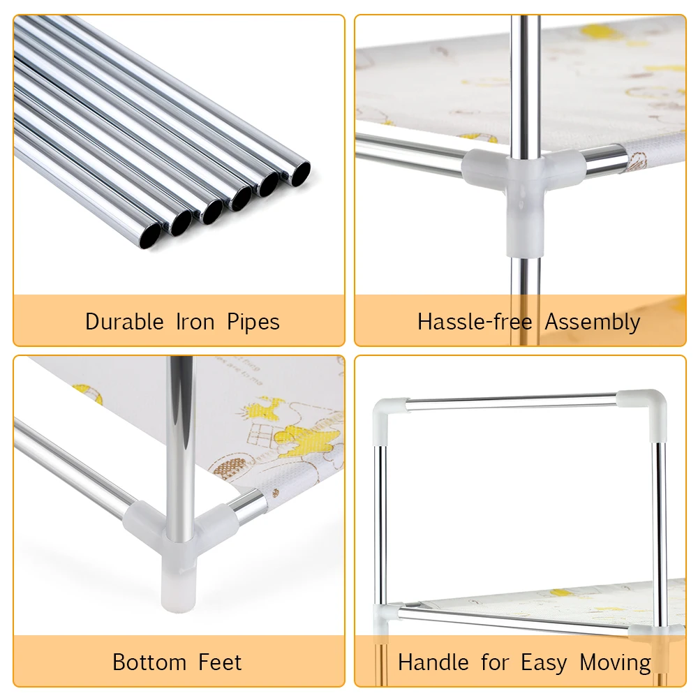 4/5/6 Слои обуви стойки Экономия пространства для нетканых материалов Сталь трубы просты в установке домашняя обувь; тапочки для шкафа органайзер для хранения на полке стенд держатель