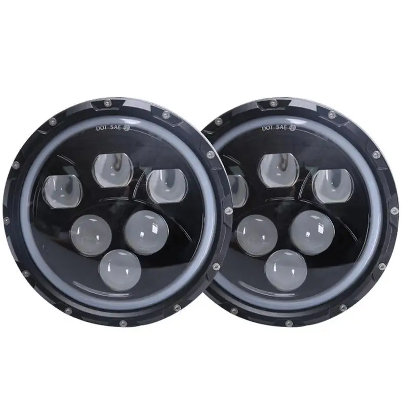 

7 Inch 60w for Jeep Wrangler Headlights With Angel Eyes for Harley Motorcycle Modified Led Headlights Pair