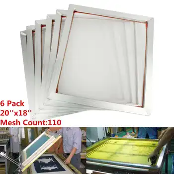 

6Pcs/Set 45x50cm Aluminum Frame Silk Screen Printing Press Frame 110 White Mesh Count for High-precision Printed Circuit Boards
