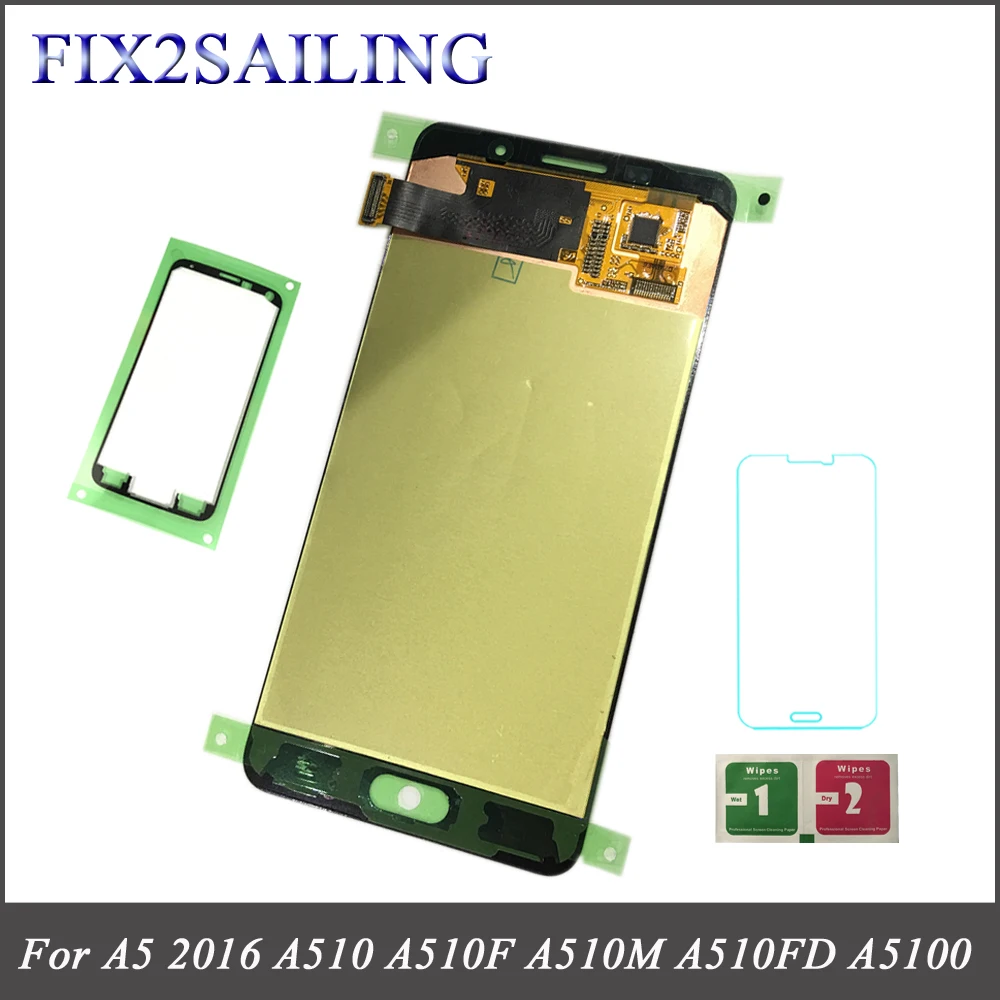 

New 100% Tested Working AMOLED LCD Display Touch Screen Assembly For Samsung Galaxy A5 2016 A510F A510M A510FD A5100 A510Y
