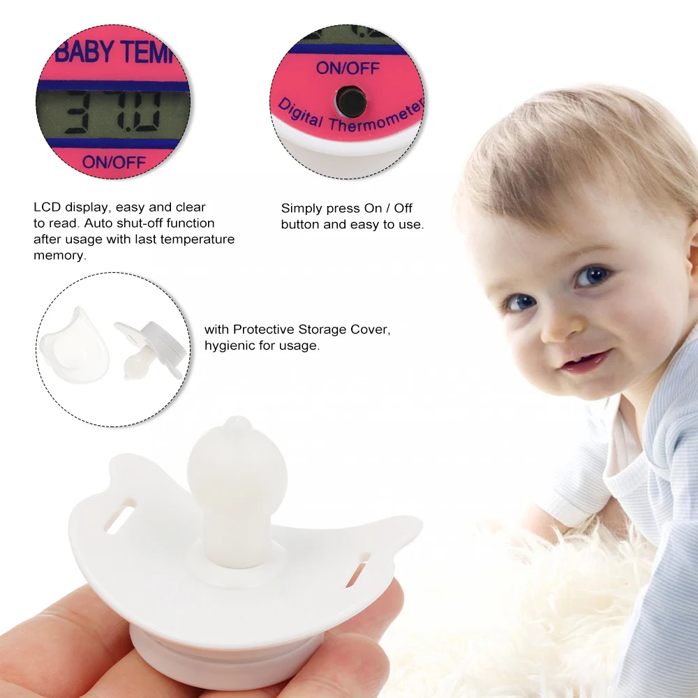 Детский термометр-пустышка Портативный ЖК-цифровой с защитным чехлом для хранения безопасный уход за здоровьем рот соска детские термометры
