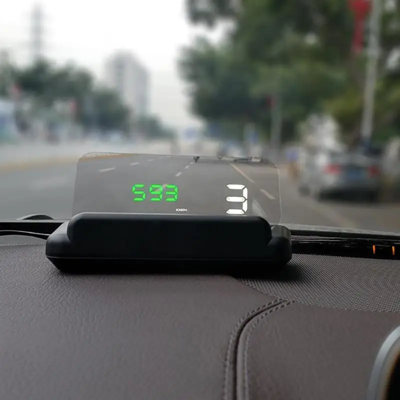 

DC 11- 18V C500 Car HUD OBD2 Head Up Display Speed Warning System RPM Speedometer black Color 135 x 68 x 30mm LED display