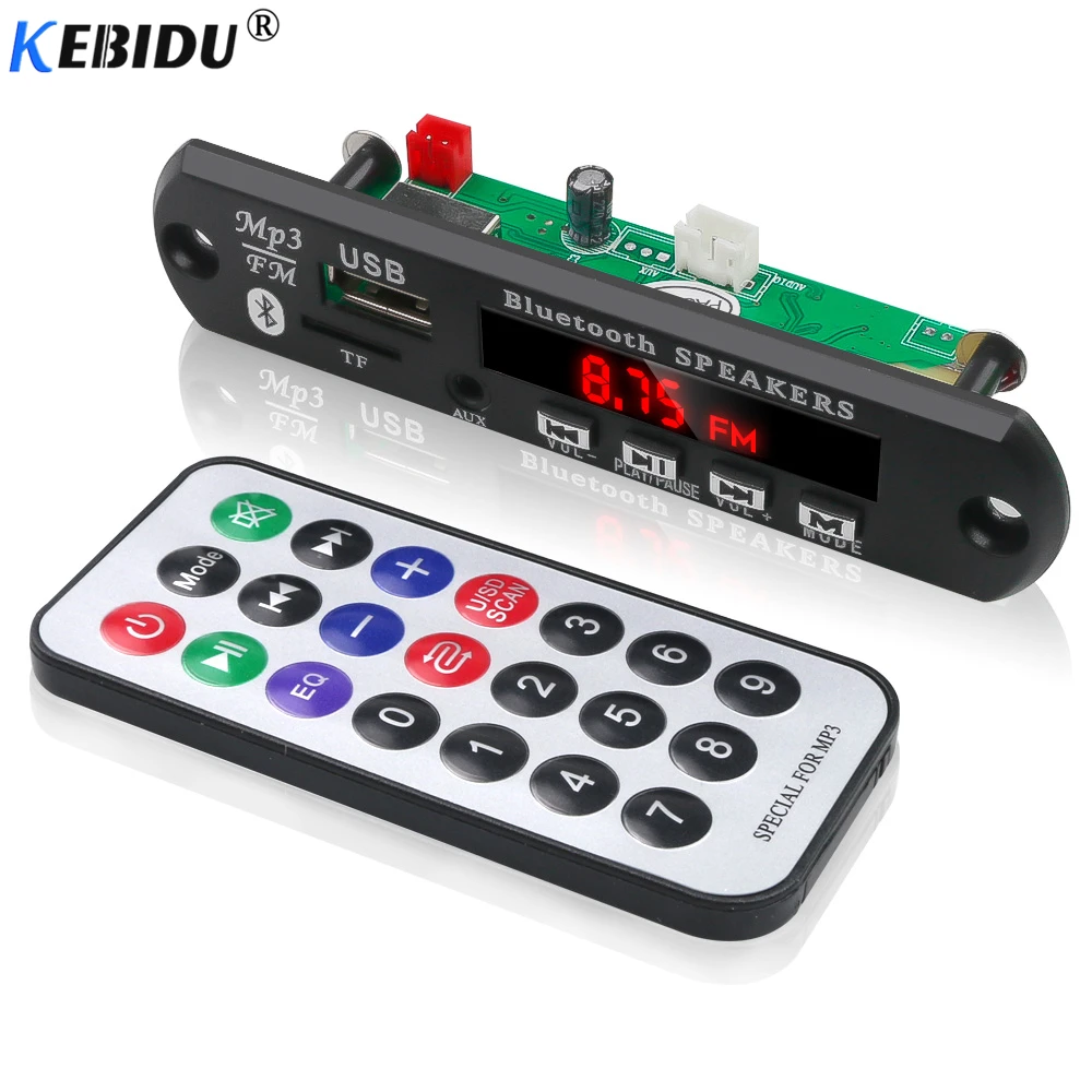 Автомобильный аудио USB TF FM Радио MP3 модуль KEBIDU беспроводной Bluetooth 12 в WMA декодер