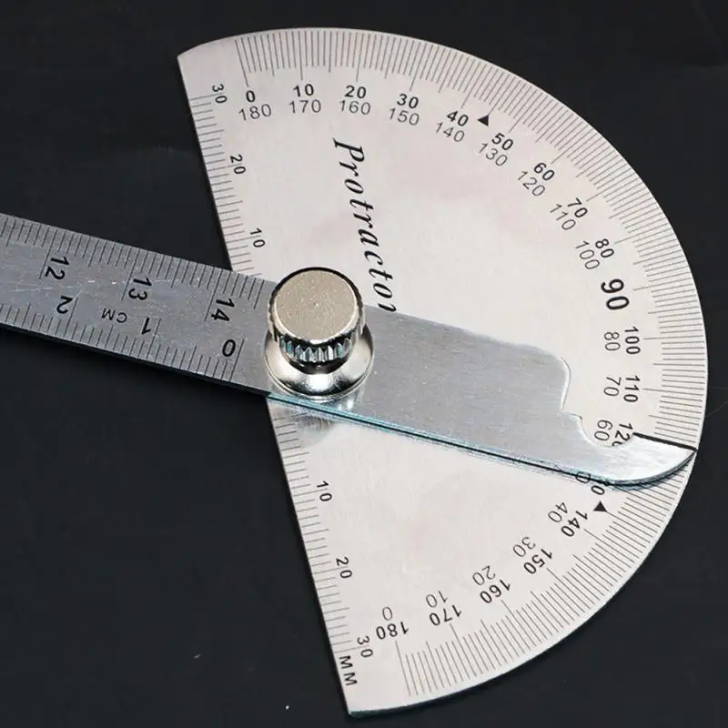 

14.5cm 180 Degree Practical Protractor Angle Finder Craftsman Ruler Stainless Steel Caliper Measuring Tools Woodworking