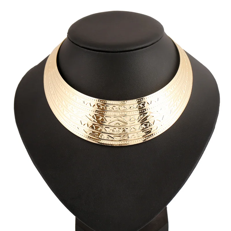 

LUFANG 2019 brand Fashion Boho Silver Color Maxi big Collier Statement Necklace Punk Power collar Choker Necklace Women Jewelry