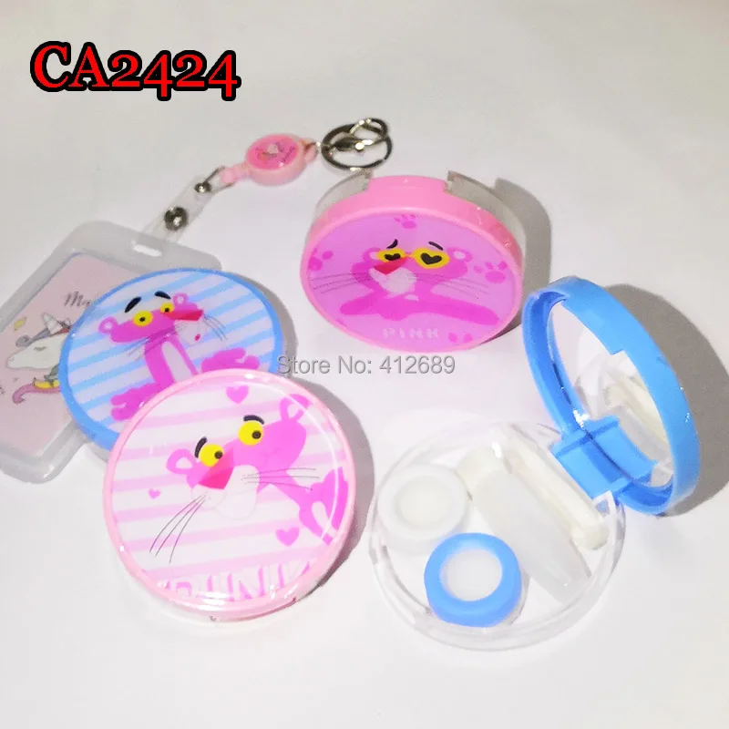 

CA2424 pink panther lovely round contact lens case