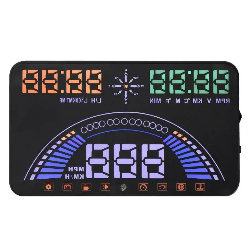 S7 5 &quotУниверсальный OBD2 автомобильный HUD GPS HD Head Up дисплей скорость RPM датчик