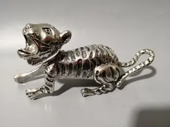 

China Tibet silver The tiger sculpture decoration