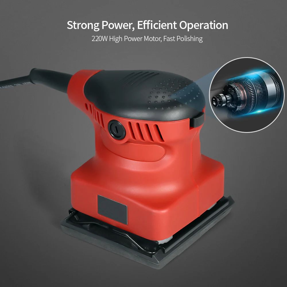 

220V Meterk Sheet Sander Electric Sander Dust Exhaust and Hybrid Dust Canister Sander Power Tools