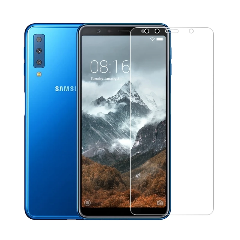 9H высококачественное закаленное стекло для Samsung Galaxy A7 2018 защита экрана 2.5D