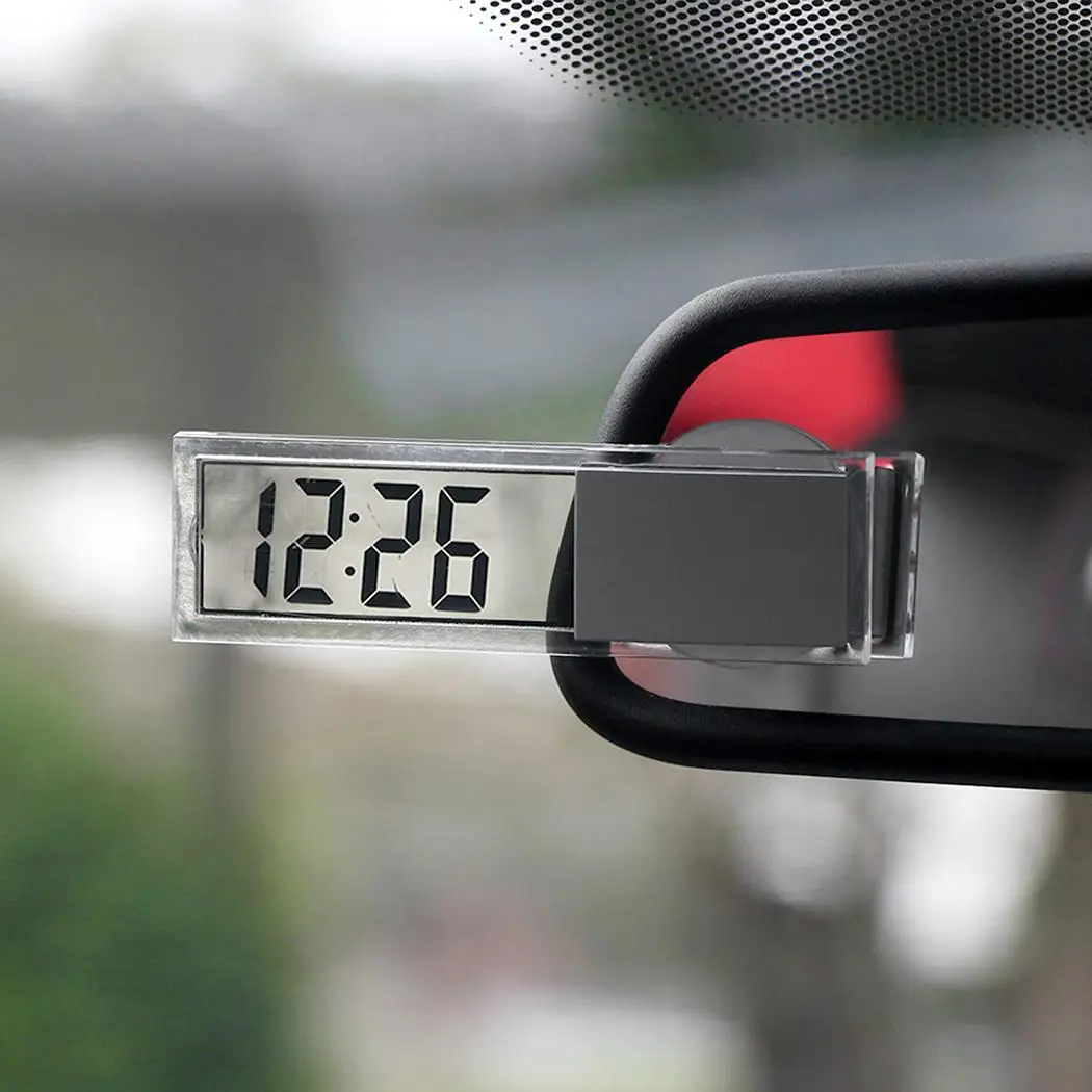 

Digital alarm clock Auto LED Clock Car Electronic Crystal Display LCD Car Timer with suction cup Home Decoration Portable Useful