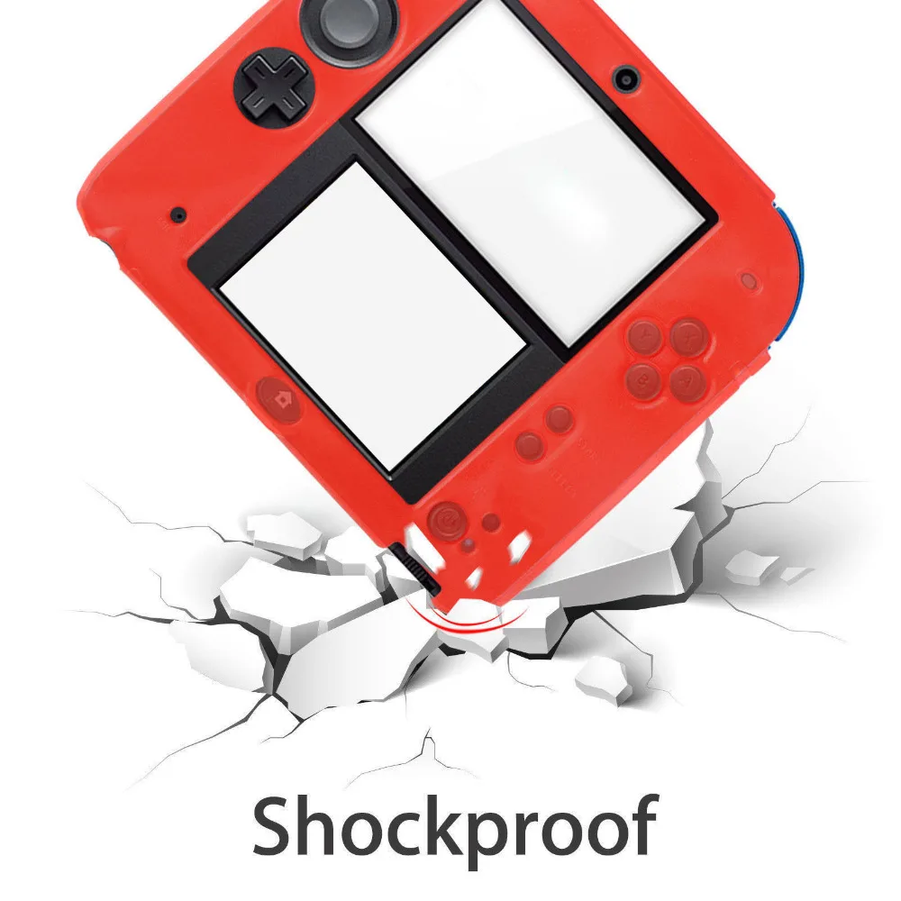 

Soft Silicone Handheld Console Protector Skin Cover Case Anti-shock Game Player Protective Shell Case For Nintendo Nintend 2DS