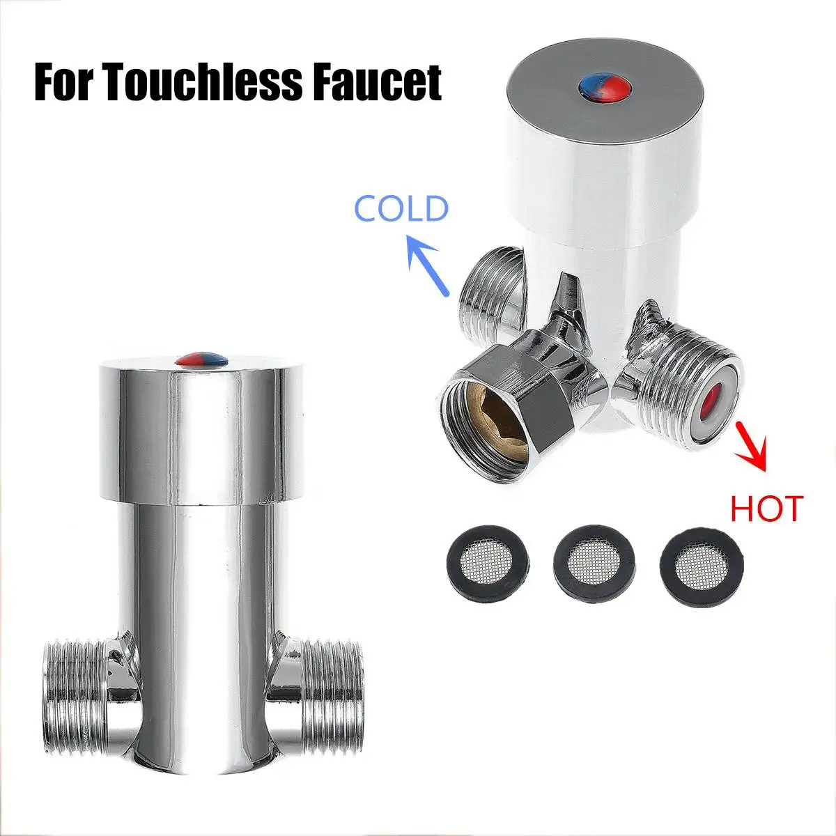 

Temperature Control Mixing Valve Sensor Faucet Thermostatic Water Basin Tap for Single Cold Water Faucet