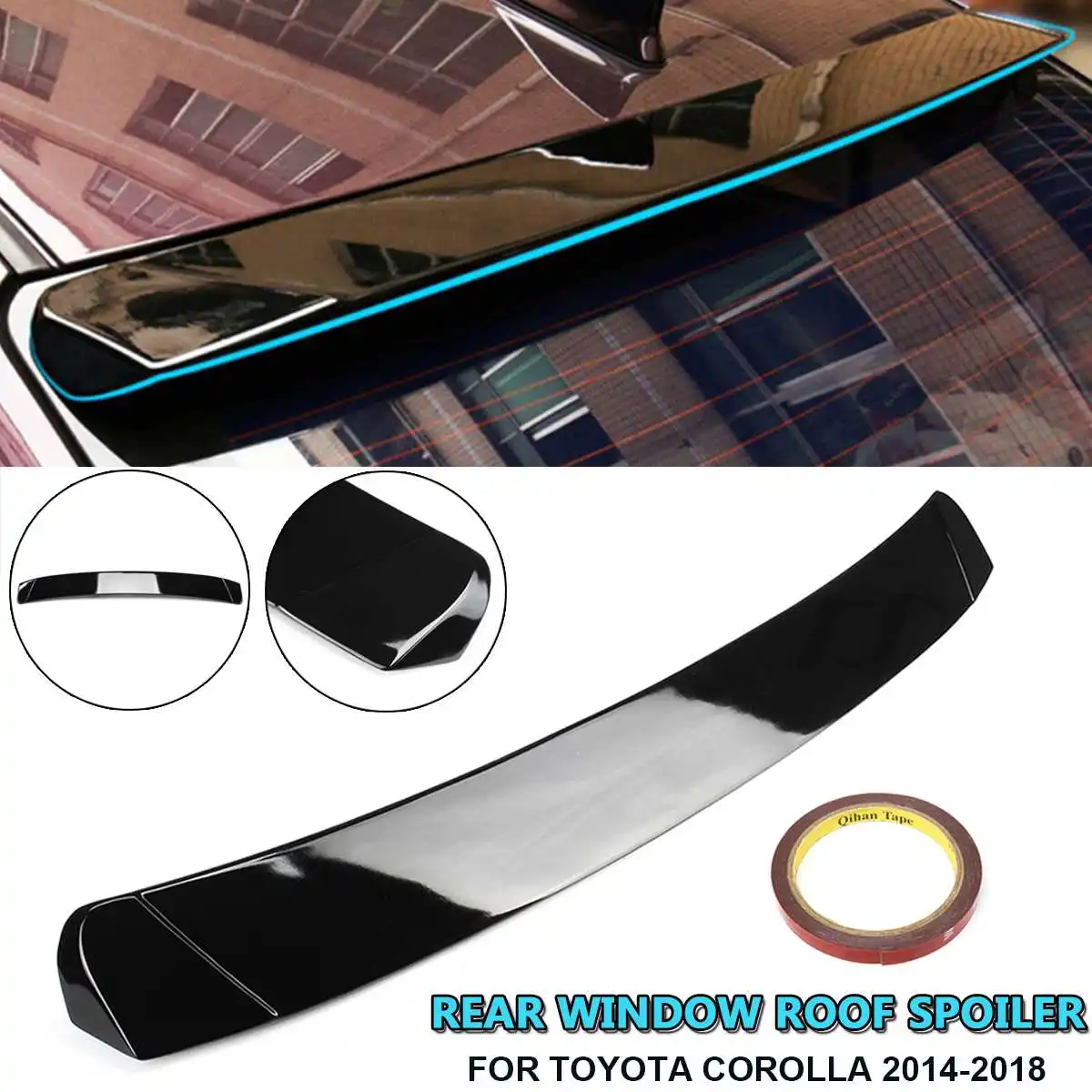

Rear Window Roof Spoiler Sun Rain Shade Vent Visor Lip For Toyota Corolla 2014 2015 2016 2017 2018